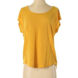 Oversized Yellow Linen Blend Shirt - S